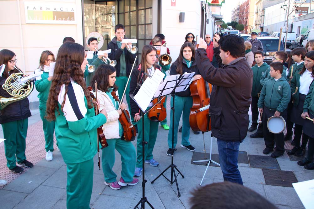 Alumnos del colegio Santa María, esta mañana