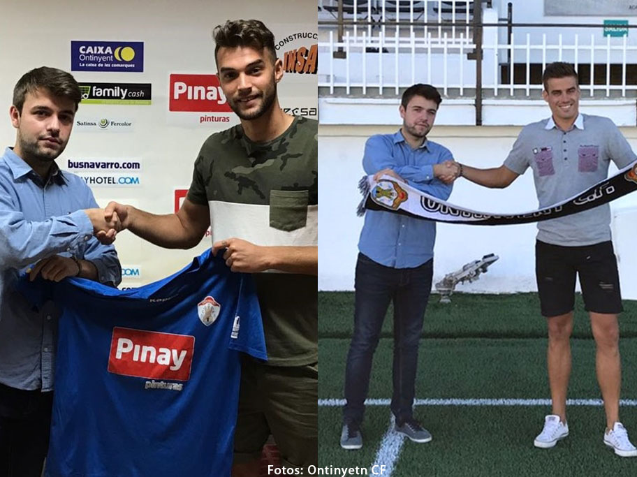 Rober i Abengózar, amb Adrián Márquez, president de l'Ontinyent CF