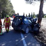 Impactant accident en la carretera de Fontanars