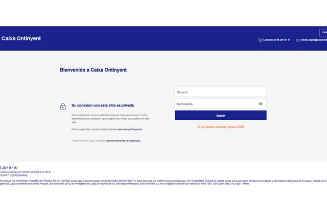 Caixa Ontinyent intensifica la seguretat en els seus mitjans digitals