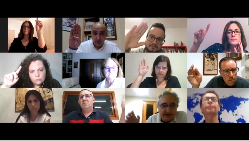 Imagen del pleno telemático donde se aprobó 'Agullent suma'