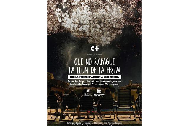 Ontinyent rendirá homenaje en la Semana Grande con un espectáculo pirotécnico