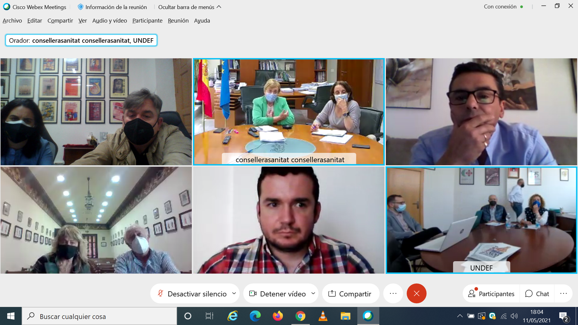 Imatge de la reunió, que va ser telemàtica