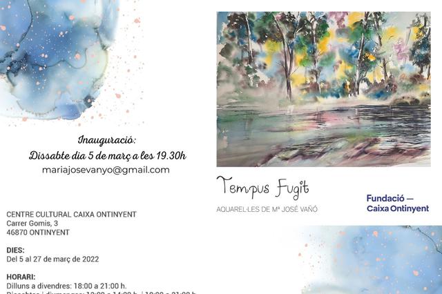 Mª José Vañó inaugura la seua exposició d'aquarel·les 'Tempus Fugit' a Ontinyent