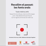El IEVA organiza la mesa redonda 'Recollim el passat: les fonts orals'