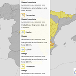 AEMET declara risc taronja per tempestes i fortes pluges 
