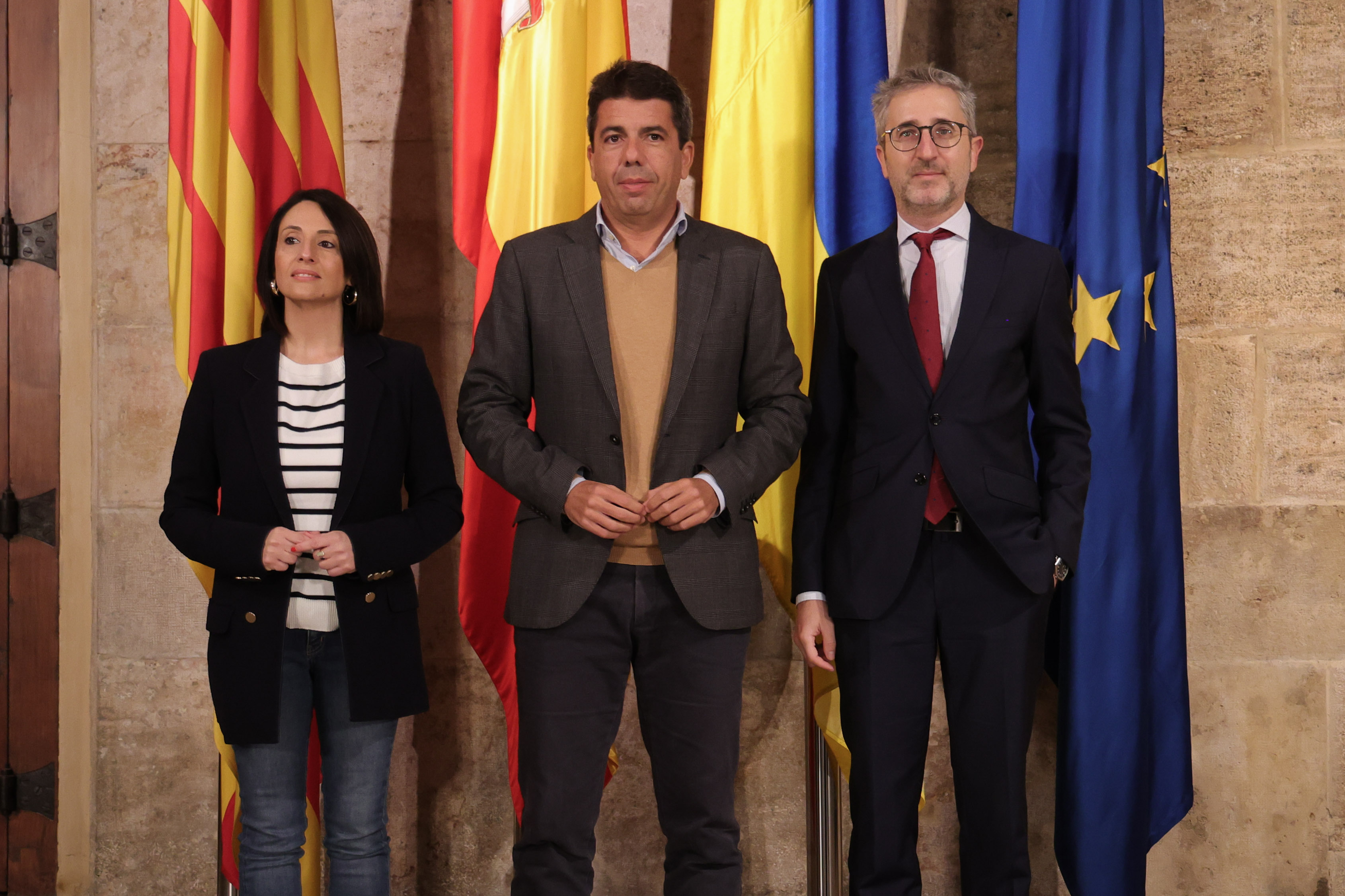 Rebeca Torró, en la visita a Carlos Mazón de la setmana passada, junt a Arcadi España