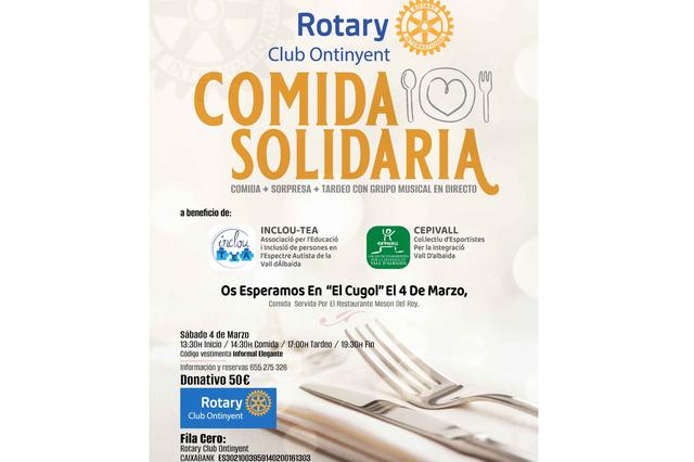 Rotary Club Ontinyent organitza un dinar a benefici d'Inclou-tea i CEPIVALL
