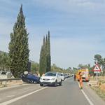 Aparatós accident en la CV650 a Ontinyent 