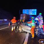 Accidente doble en la A7 a la altura de Albaida 
