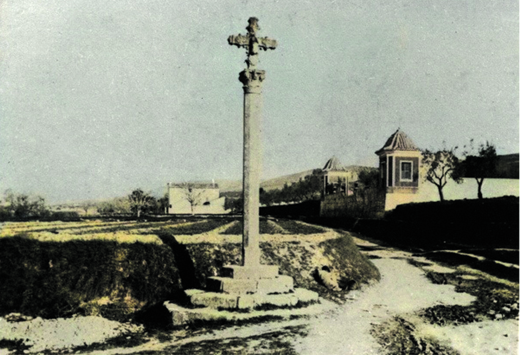 La cruz de término que existió en la partida de Caputxins, desaparecida al inicio de la Guerra Civil