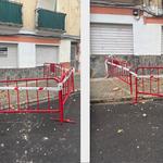 La pluja causa un despreniment en la plaça de Baix d'Ontinyent