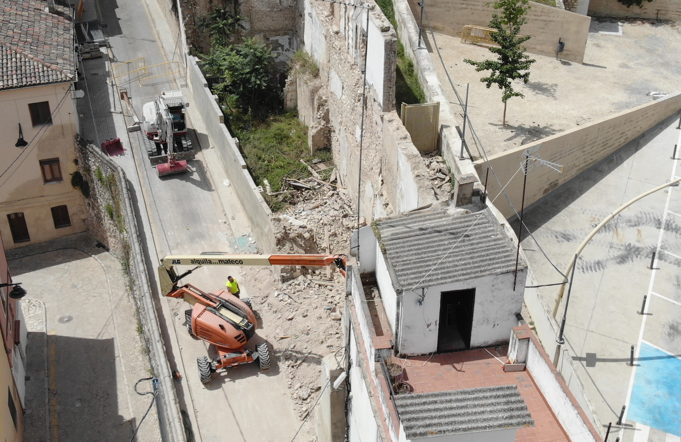 Obres en la muralla Sur d'Ontinyent