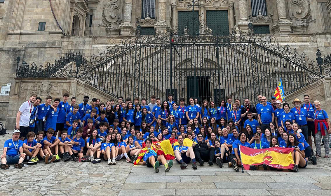 El grup, només arribar a Santiago
