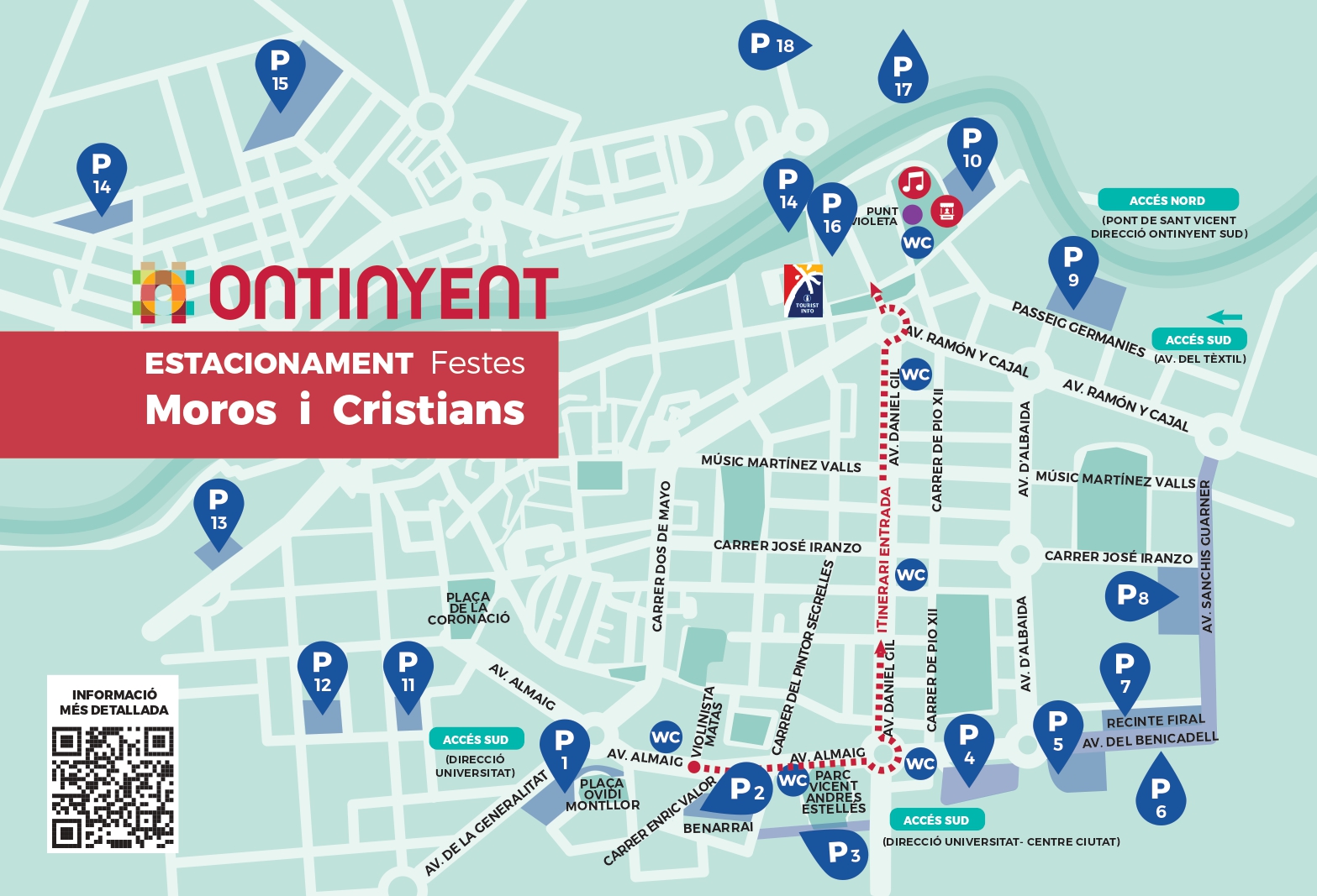 Mapa dels espais d'aparcament habilitats