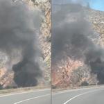 Un cotxe cau pel barranc entre Bocairent i Ontinyent